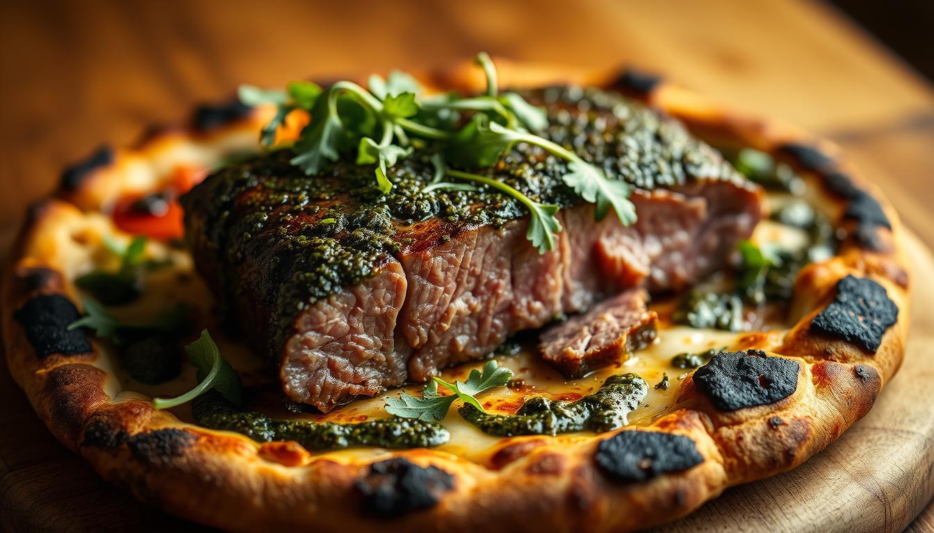 Pesto Steak & Arugula Pizza